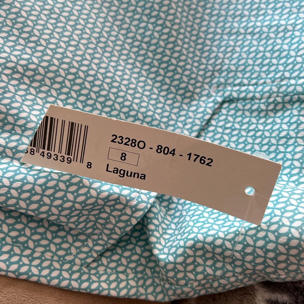 NEW Tribal Women's Teal White Geometric Pattern Pull On Skort-Stretch Size 8‎ - Picture 8 of 9